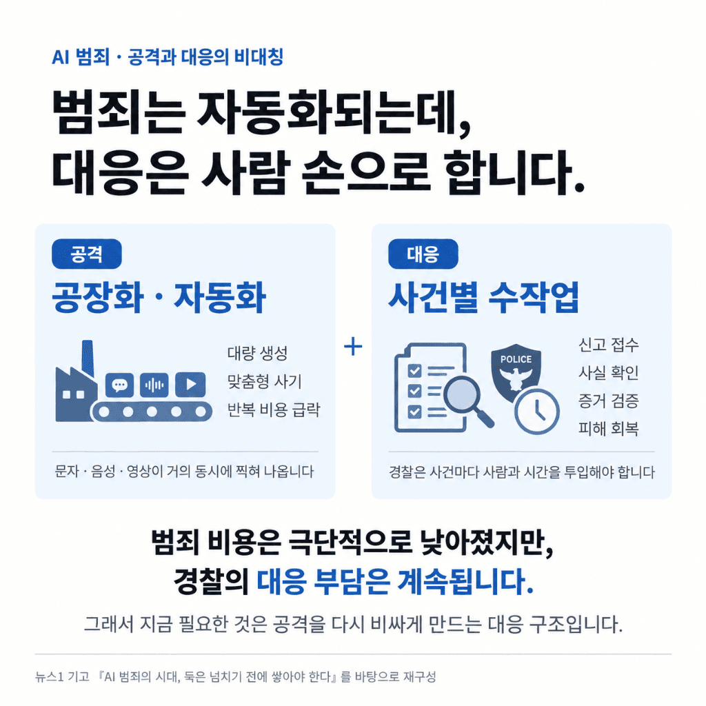 범죄는 공장처럼 찍어내는데, 대응은 사람 손으로 합니다 — 이미지 1